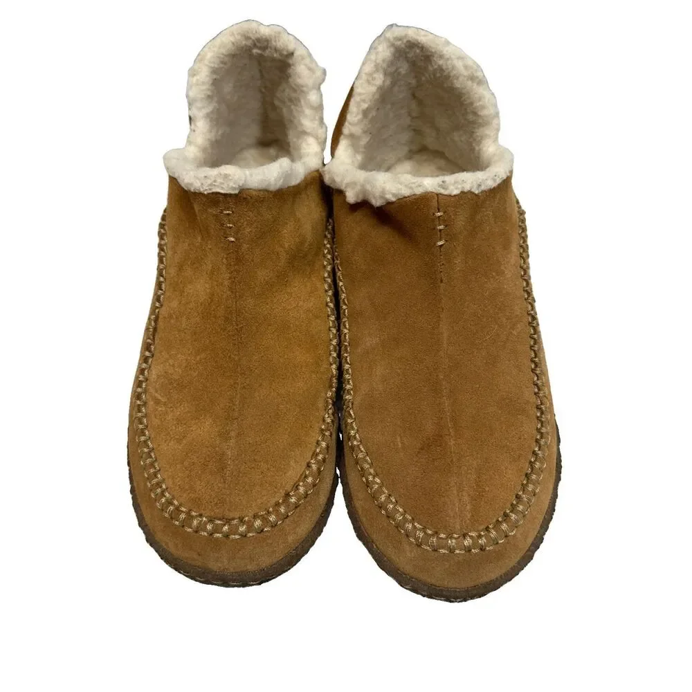 Sorel Manawan II Slipper Men 9 NM3477-286 Brown Faux Fur Lined Ankle Boot Suede